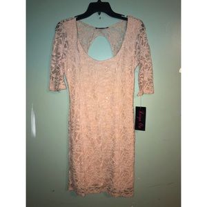 NWT blush colored lace cocktail dress